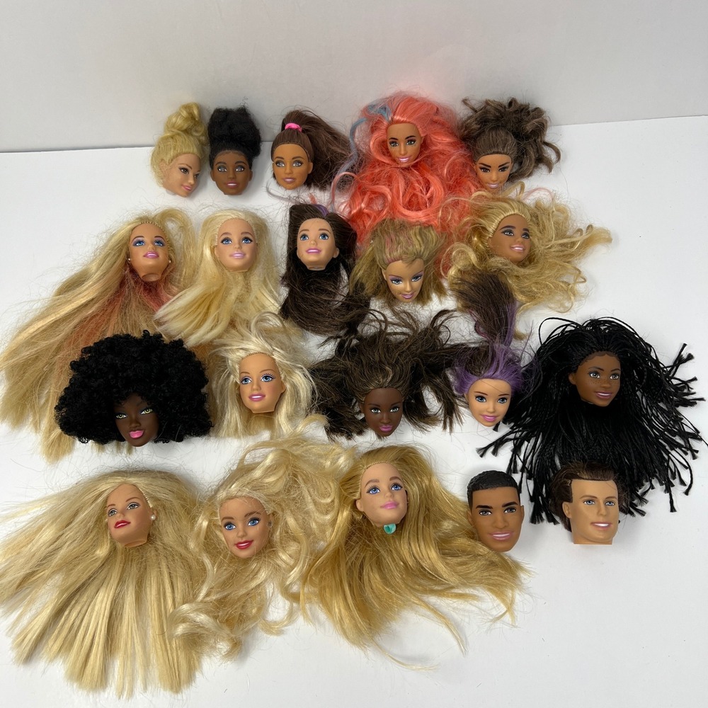 Barbie Ken Mixed Doll Head Lot 20 Mattel Replacement Parts OOAK